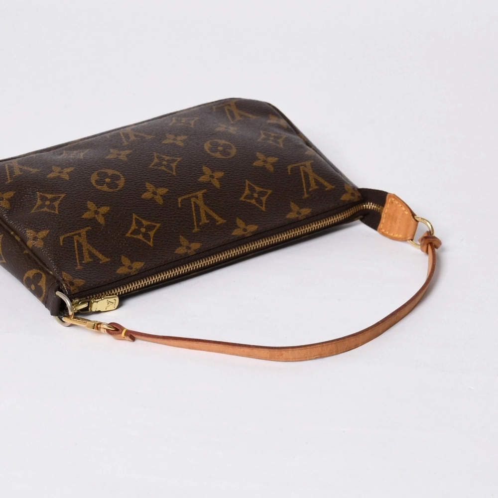 LOUIS VUITTON Pochette Accessoires Accessory Pouch Clutch Monogram Brown Leather - Picture 7 of 13